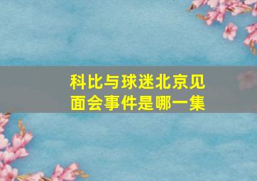 科比与球迷北京见面会事件是哪一集