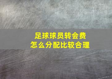 足球球员转会费怎么分配比较合理